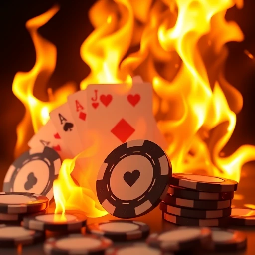 Fiery casino chips and cards