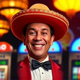 Happy Mexican man celebrating casino win